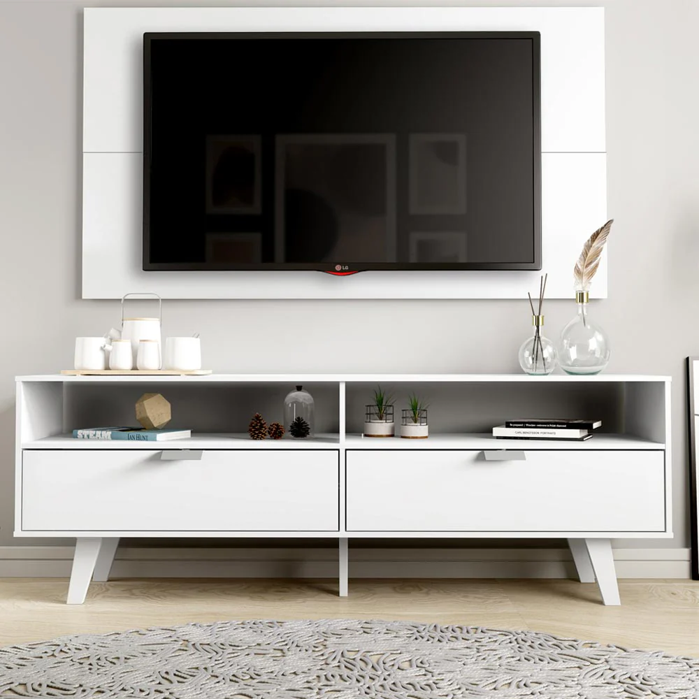 Rack Madesa Oslo con Panel para TV hasta 55 Pulgadas 2 Puetas Blanco - Image 7