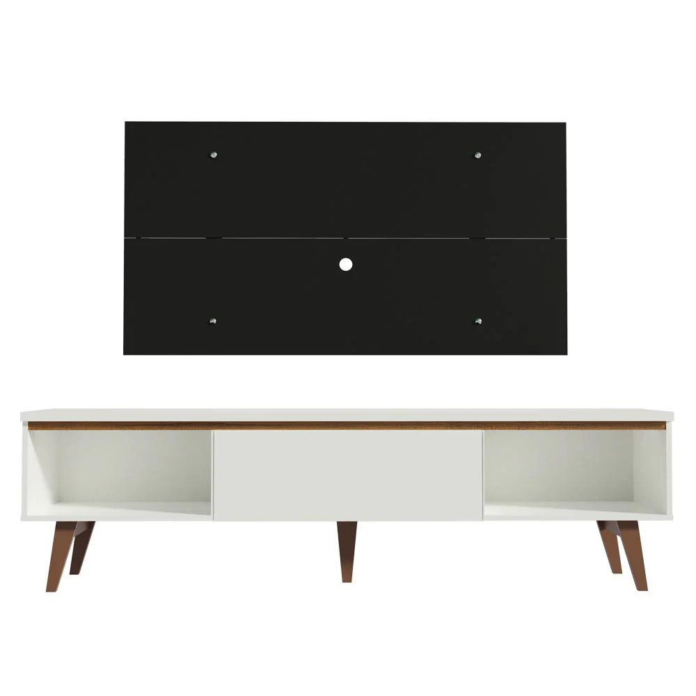 Rack Madesa Reims con Panel para TV hasta 55 Pulgadas 2 Puetas y 1 Cajón Blanco/Negro - Image 7