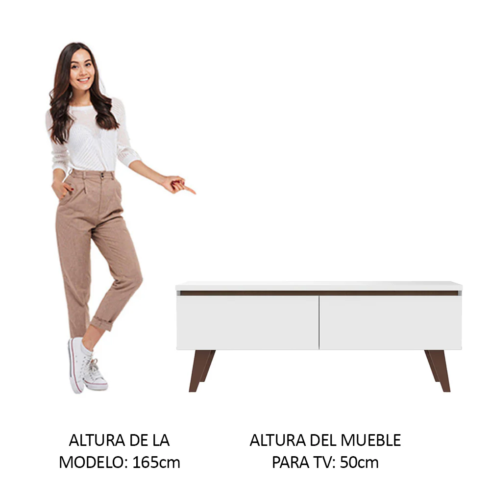 Rack para TV hasta 55 pulgadas 2 Puertas Le Mans Blanco - Image 8