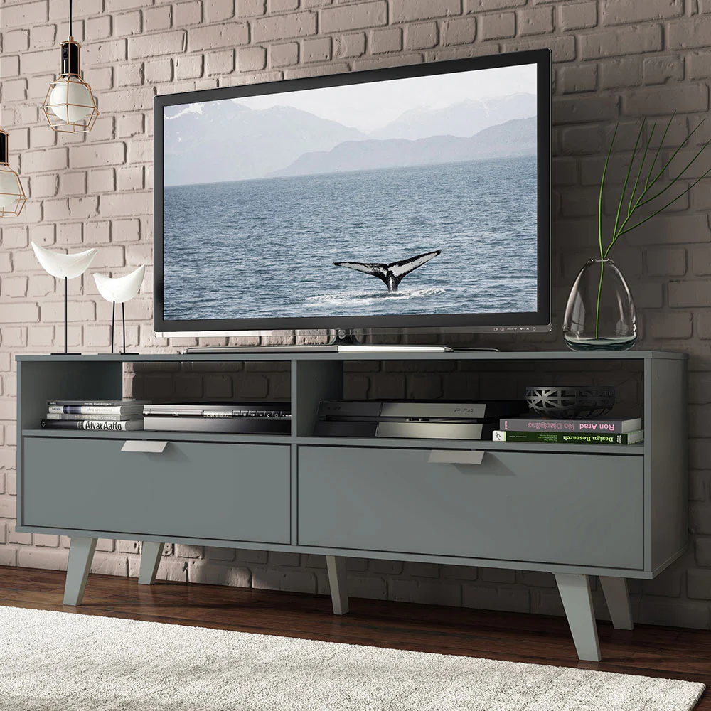 Rack para TV hasta 55 pulgadas 2 Puertas Oslo Gris