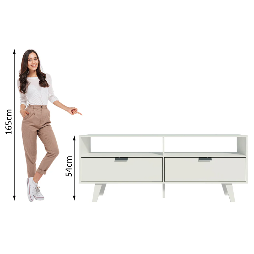 Rack para TV hasta 55 Pulgadas Oslo con 2 Puertas Blanco - Image 6