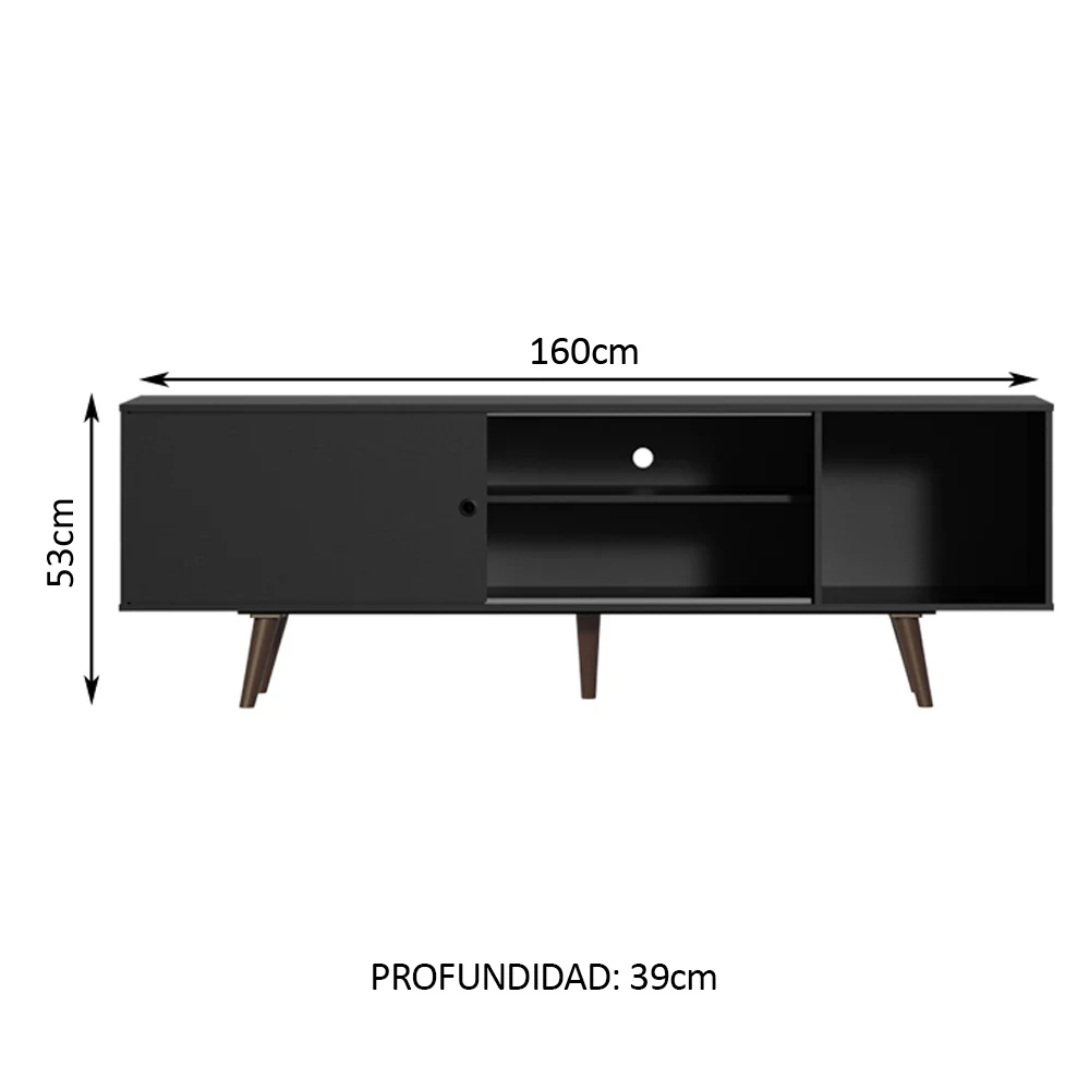 Rack para TV hasta 65 pulgadas con Patas Dubai Negro/Marrón - Image 2