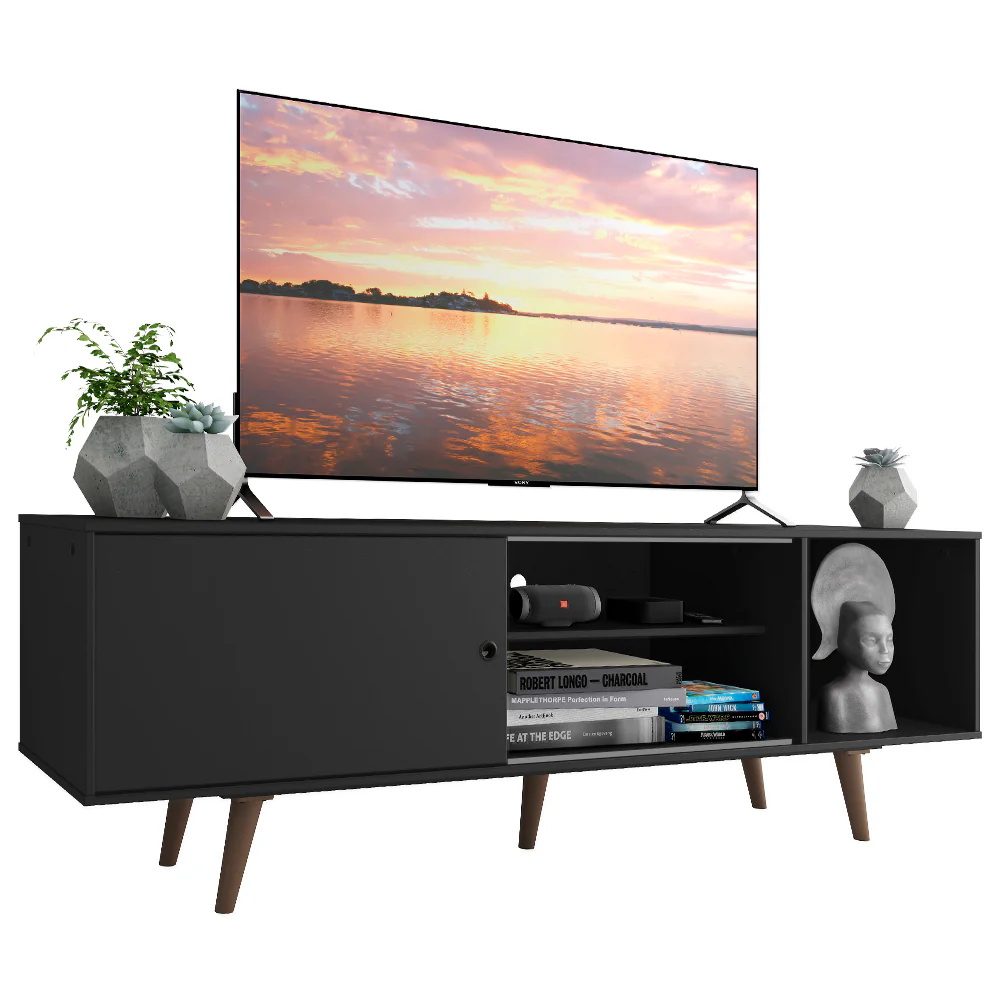 Rack para TV hasta 65 pulgadas con Patas Dubai Negro/Marrón - Image 3