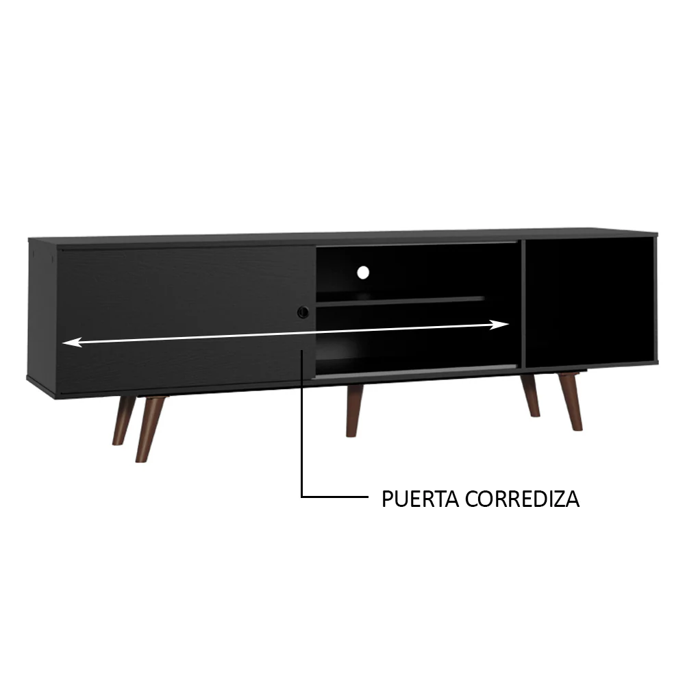 Rack para TV hasta 65 pulgadas con Patas Dubai Negro/Marrón - Image 6
