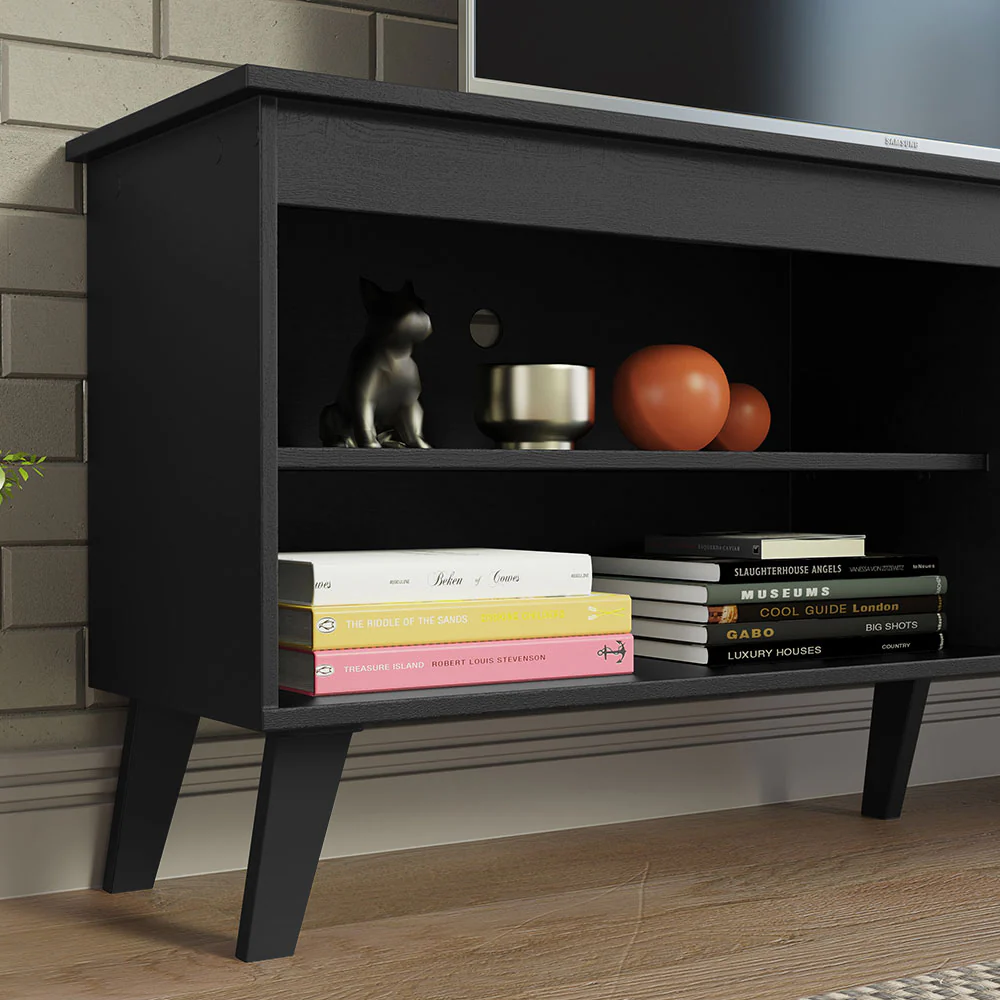 Rack para TV hasta 65 Pulgadas con Patas Negro Turim Madesa - Image 5