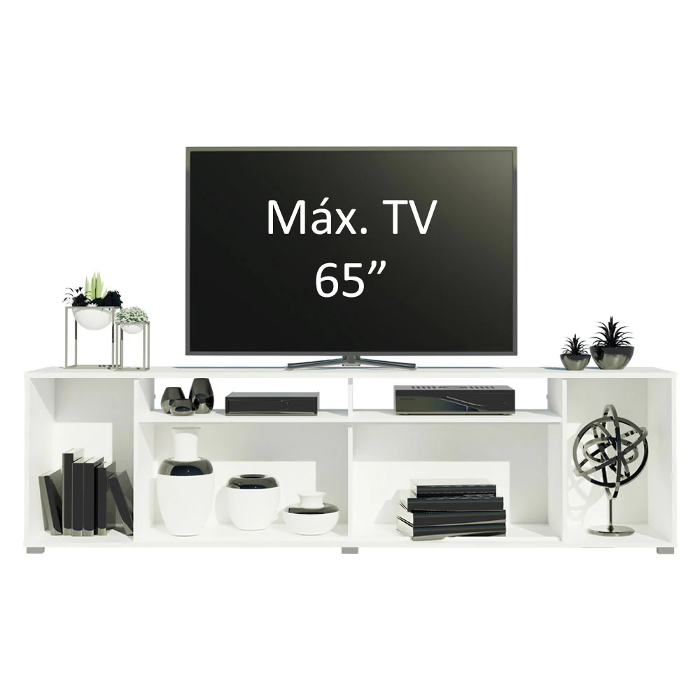 Rack para TV hasta 65 Pulgadas Madesa Cancun Blanco/Negro - Image 4