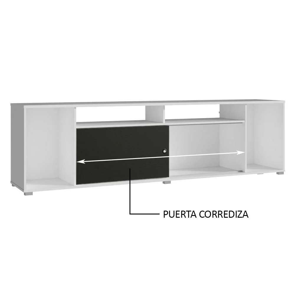 Rack para TV hasta 65 Pulgadas Madesa Cancun Blanco/Negro - Image 5