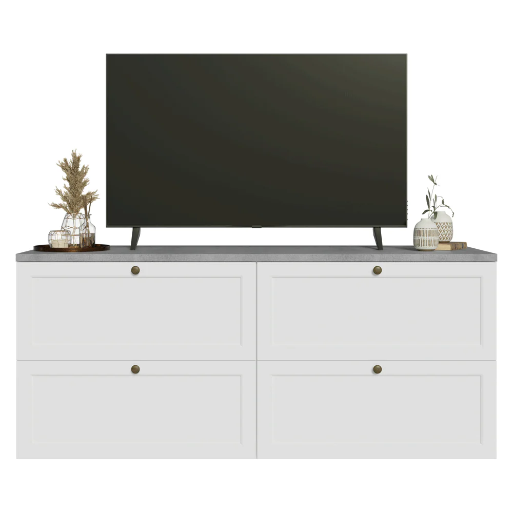 Rack para TV hasta 70 pulgadas, 160cm, 4 cajones, Blanco Vik 04 - Image 9