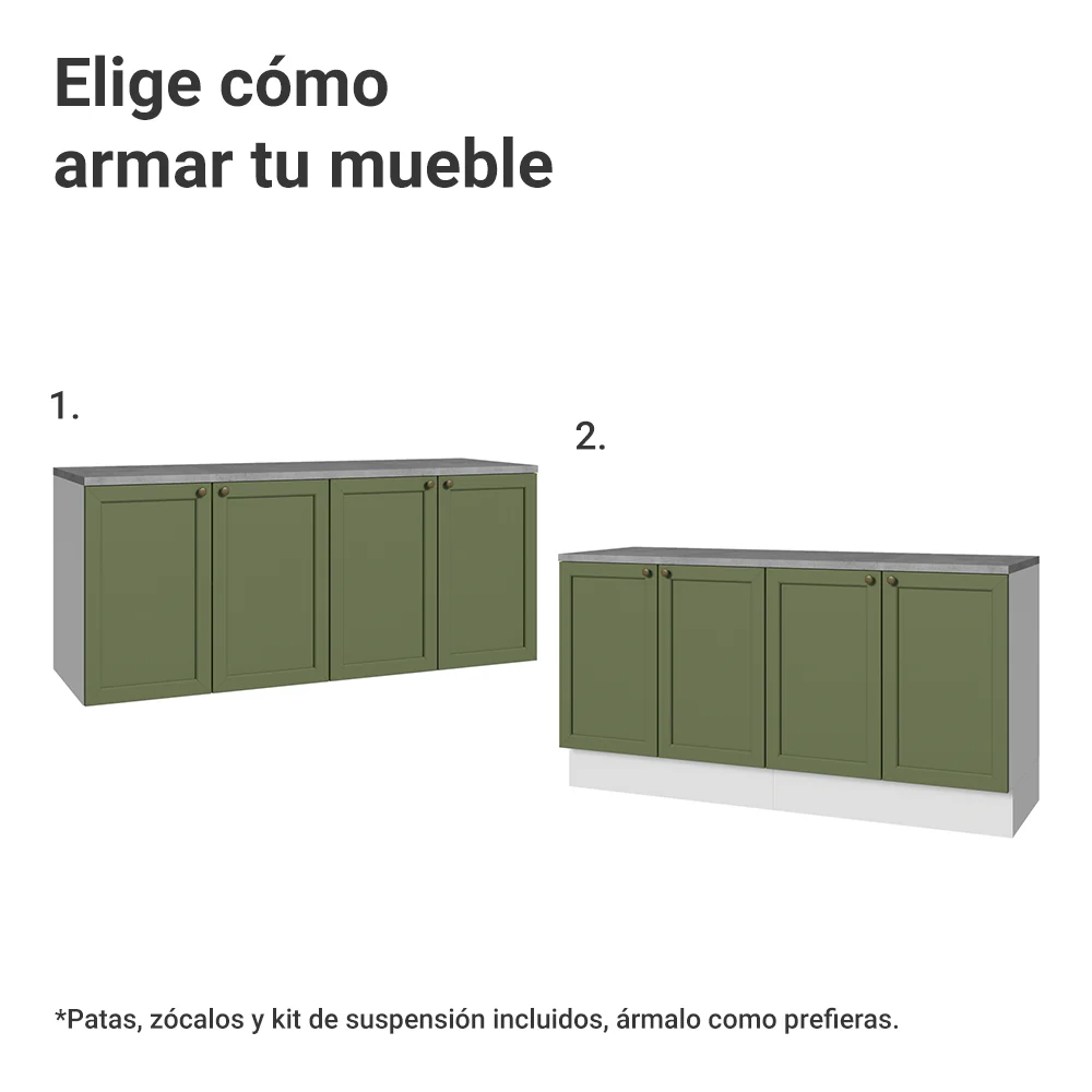 Rack para TV hasta 70 pulgadas + repisas de 160cm, Blanco/Verde Vik 05 - Image 4