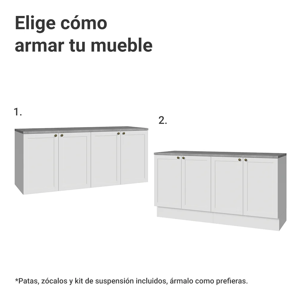 Rack para TV hasta 70 pulgadas + repisas de 160cm, Blanco Vik 05 - Image 4