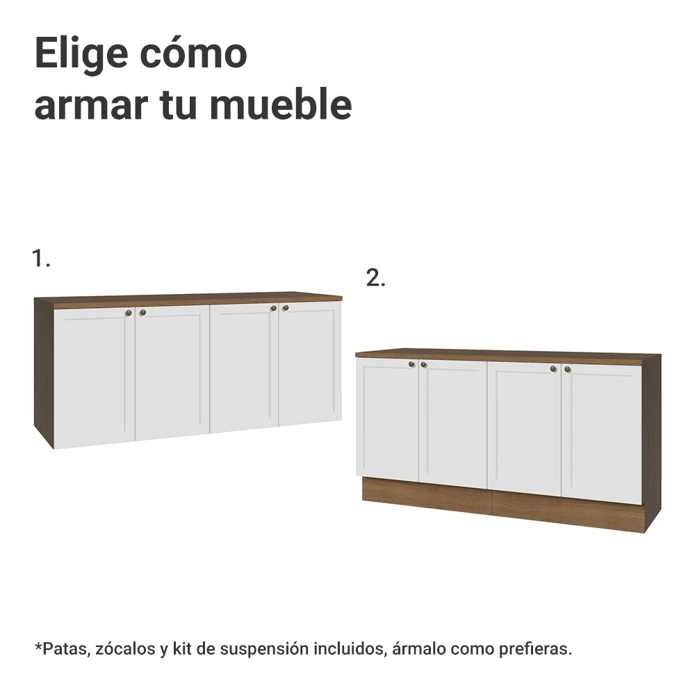 Rack para TV hasta 70 pulgadas + repisas de 160cm, Marrón/Blanco Vik 05 - Image 4
