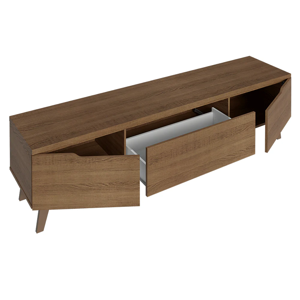 Rack para TV hasta 75 Pulgadas 180 cm 2 Puertas 1 Cajón Marrón Dune Madesa - Image 8