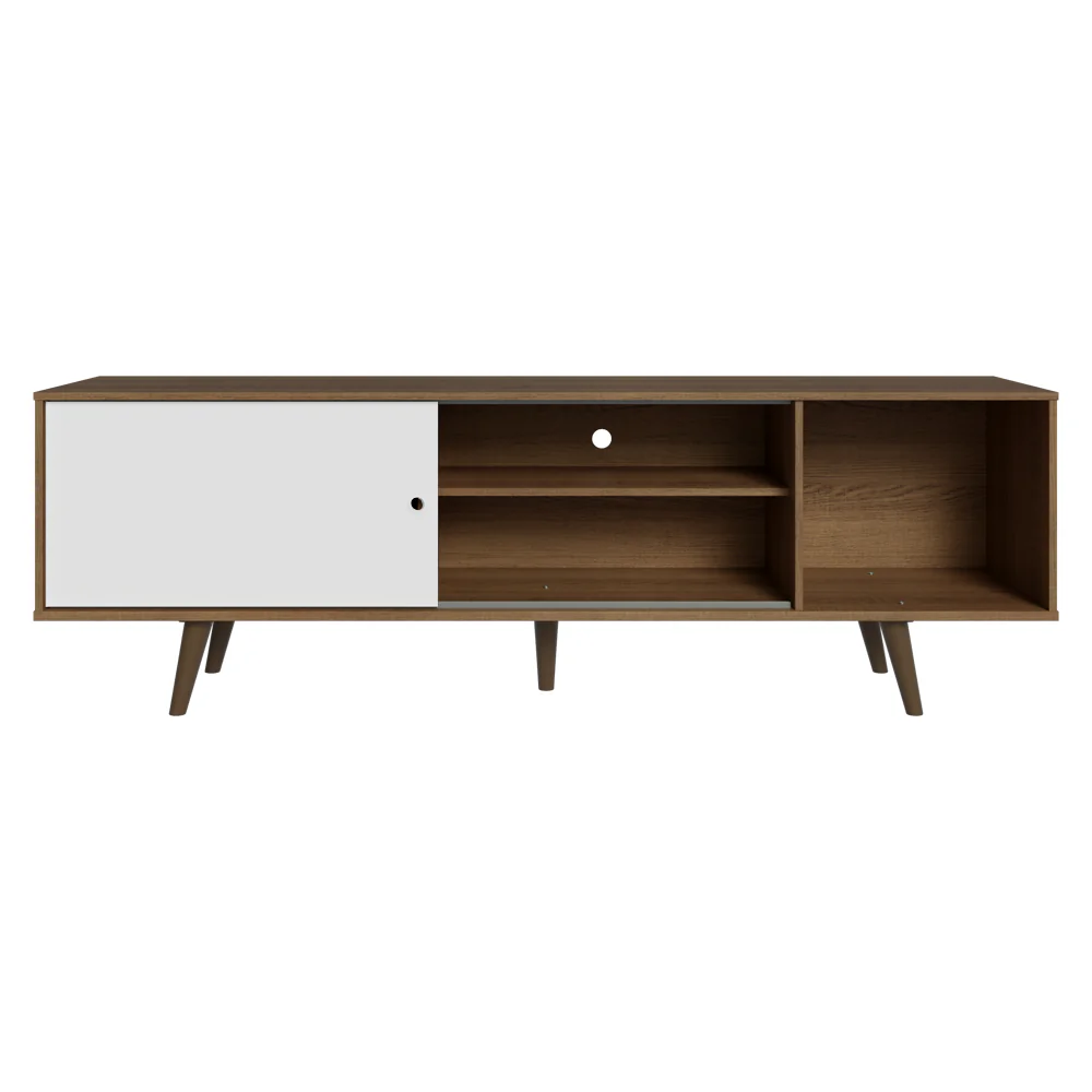 Rack para TV hasta 80 pulgadas, 160 cm de ancho, con patas Marrón/Blanco/Marrón, Torino - Image 6