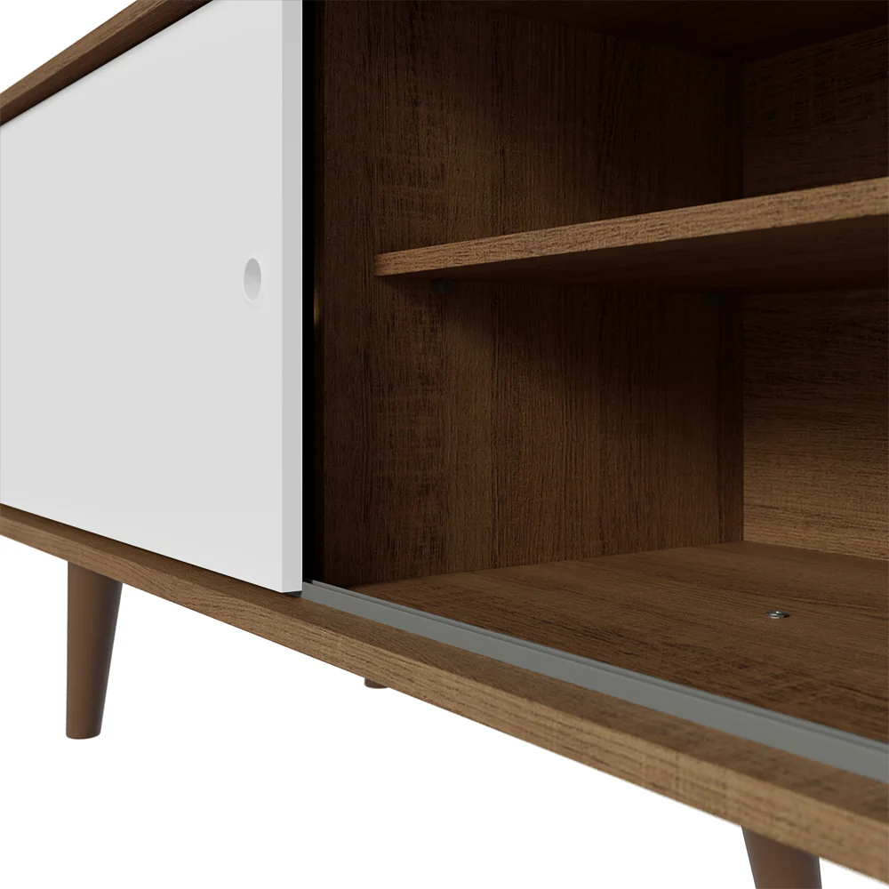 Rack para TV hasta 80 pulgadas, 160 cm de ancho, con patas Marrón/Blanco/Marrón, Torino - Image 8