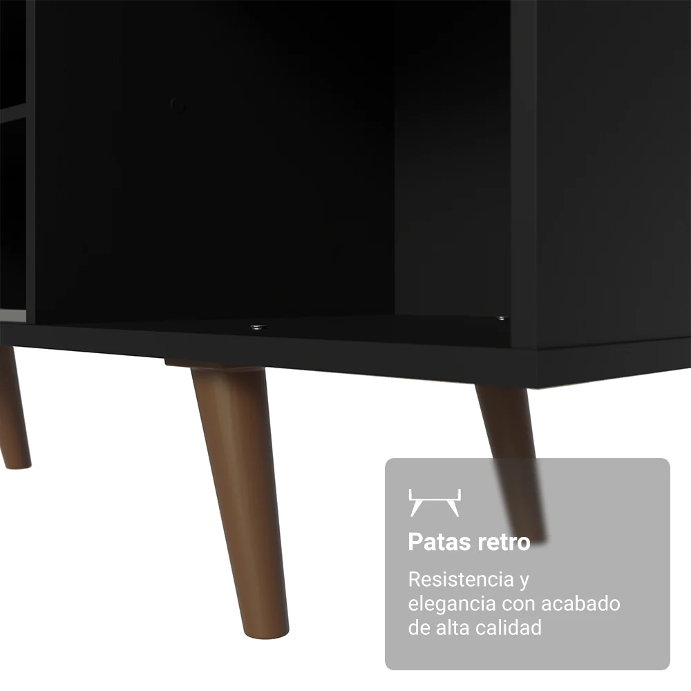 Rack para TV hasta 80 pulgadas, 160 cm, Negro/Marrón con patas Torino Marrón - Image 5