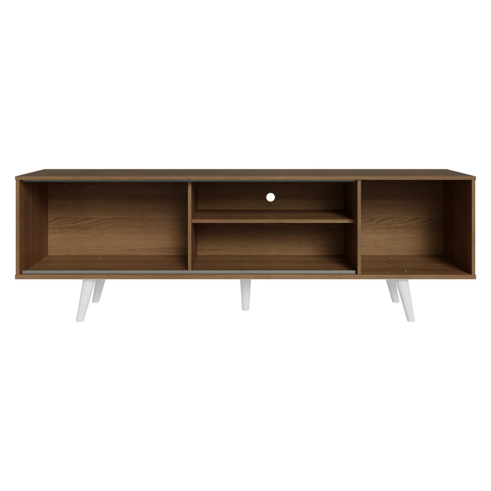 Rack para TV hasta 80 pulgadas, 160cm, color Marrón, patas Blancos, Torino - Image 7