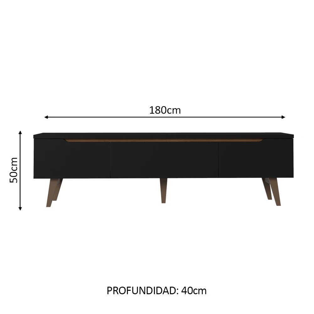 Rack para TV hasta 80 pulgadas 180 cm 2 Puertas 1 Cajón Doha Negro/Marrón - Image 2