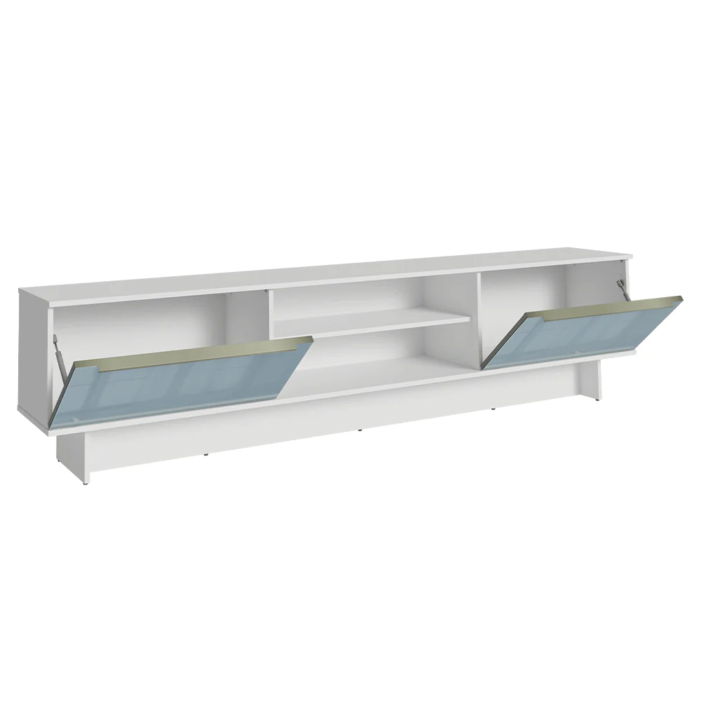 Rack para TV hasta 80 Pulgadas 218 cm 2 Puertas Blanco/Gris Lux Madesa - Image 6
