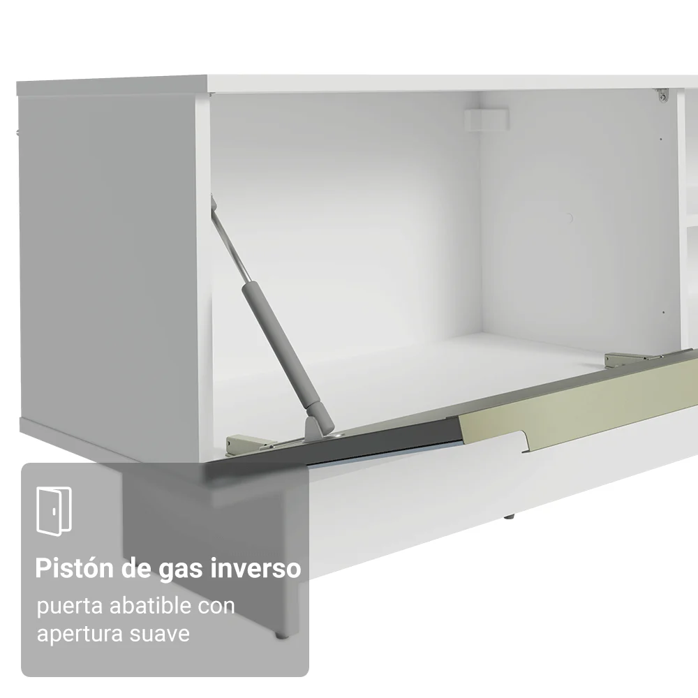 Rack para TV hasta 80 Pulgadas 218 cm 2 Puertas Blanco/Gris Lux Madesa - Image 8