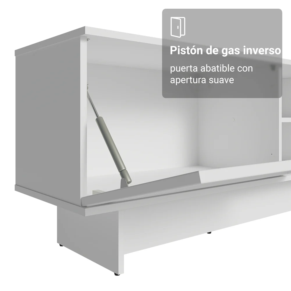 Rack para TV hasta 80 Pulgadas 218 cm 2 Puertas Blanco Vik Madesa - Image 6