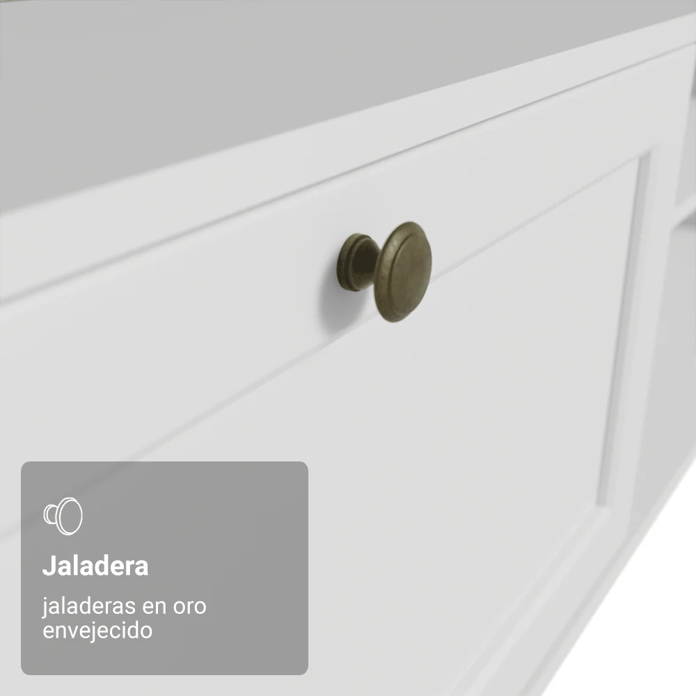 Rack para TV hasta 80 Pulgadas 218 cm 2 Puertas Blanco Vik Madesa - Image 7