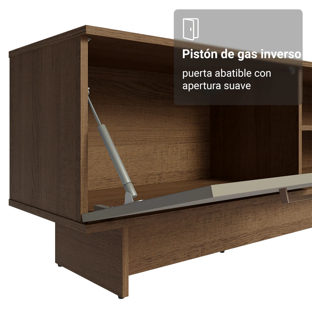 Rack para TV hasta 80 Pulgadas 218 cm 2 Puertas Marrón/Crema Agata Madesa - Image 7