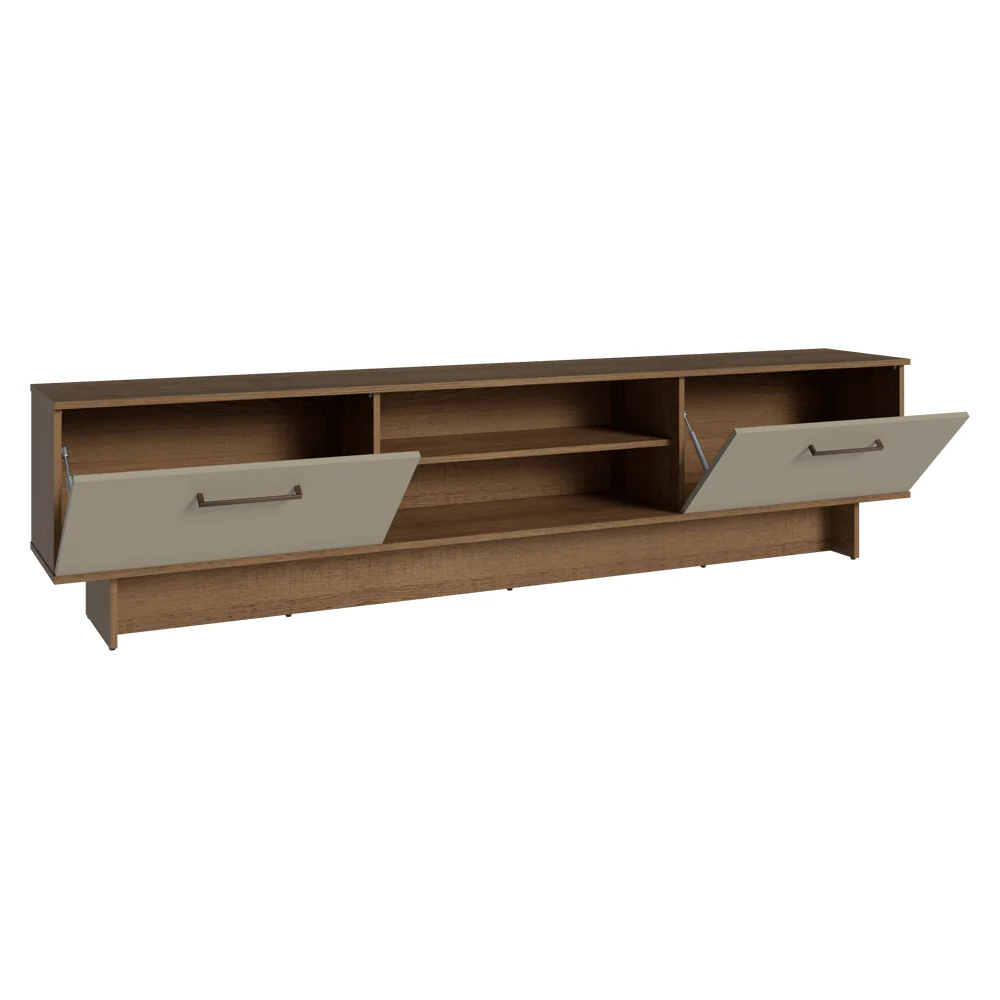 Rack para TV hasta 80 Pulgadas 218 cm 2 Puertas Marrón/Crema Agata Madesa - Image 9