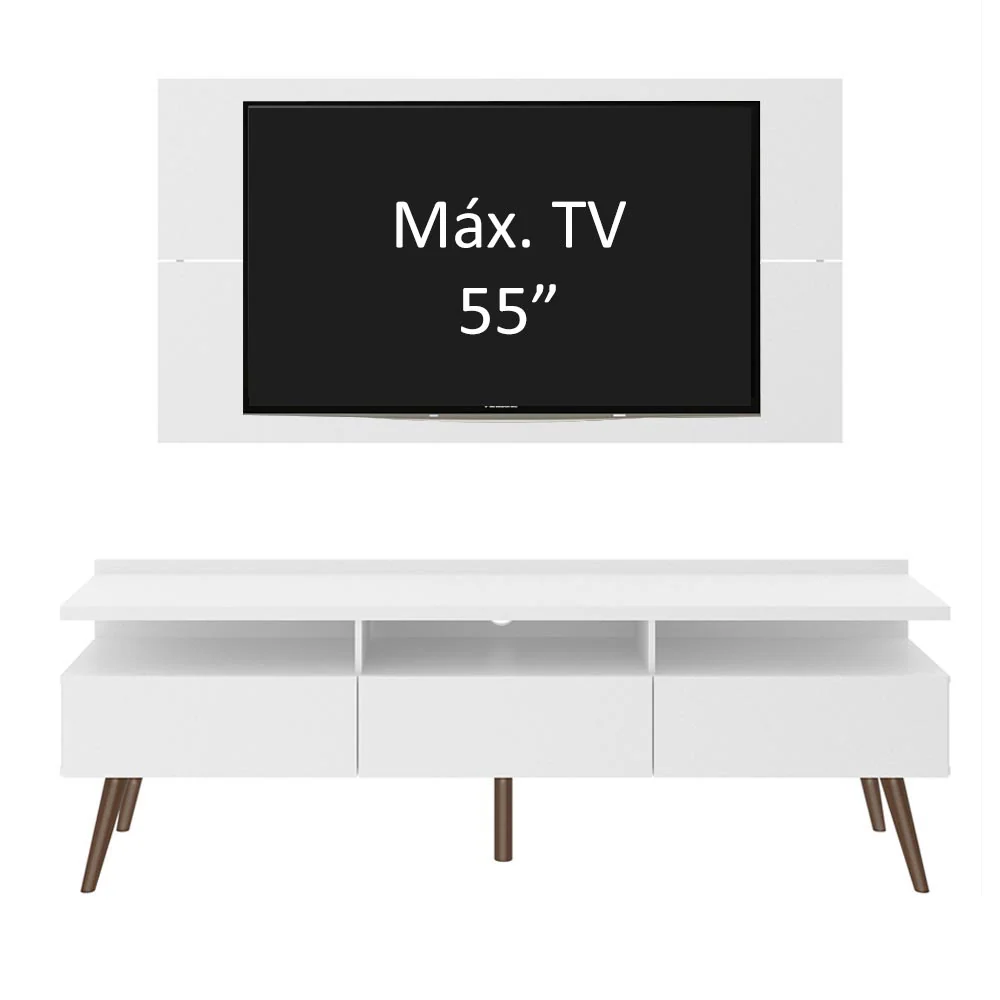 Rack para TV Madesa Londres con Panel de TV hasta 55 Pulgadas Blanco - Image 5
