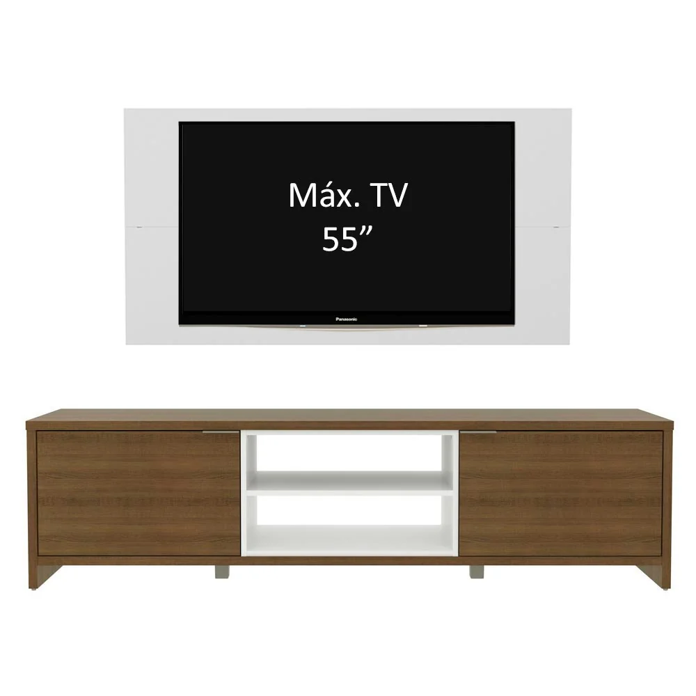 Rack para TV Madesa Metz con Panel de TV hasta 55 Pulgadas Marrón/Blanco - Image 4