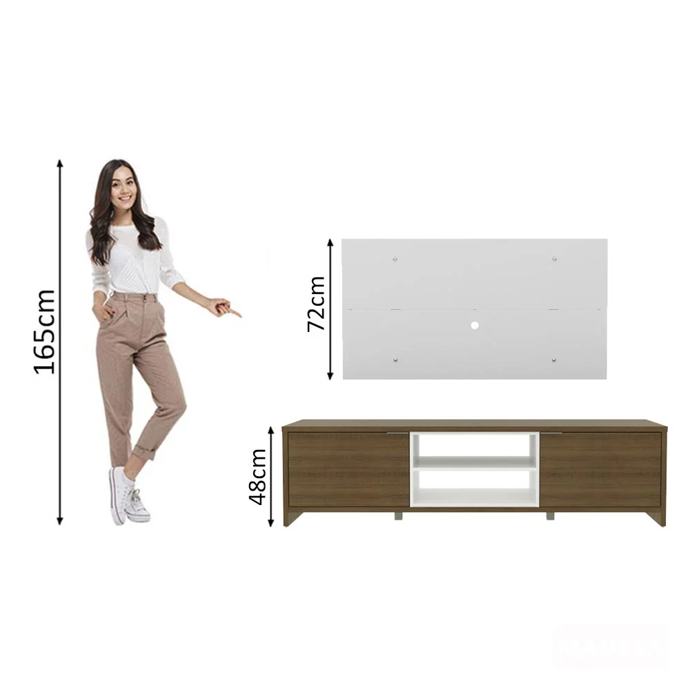 Rack para TV Madesa Metz con Panel de TV hasta 55 Pulgadas Marrón/Blanco - Image 5