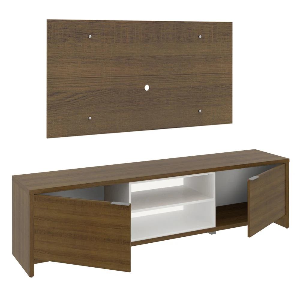 Rack para TV Madesa Metz con Panel de TV hasta 55 Pulgadas Marrón/Blanco/Marrón - Image 3