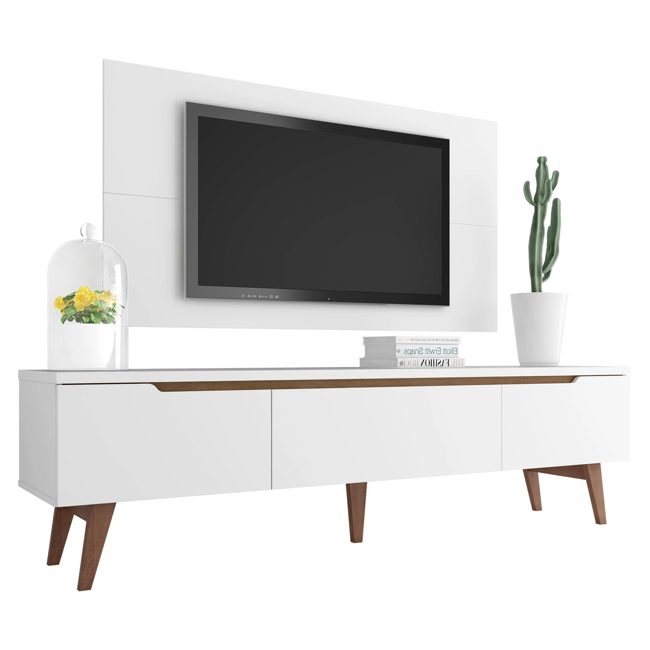 Rack para TV Madesa Reims con Panel de TV hasta 55 Pulgadas 2 Puertas e 1 Cajon Blanco - Image 5