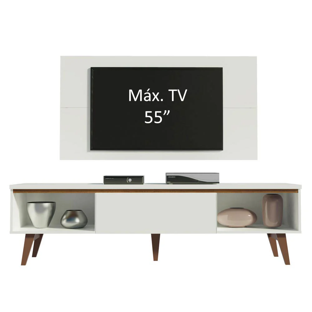 Rack para TV Madesa Reims con Panel de TV hasta 55 Pulgadas 2 Puertas e 1 Cajon Blanco - Image 6
