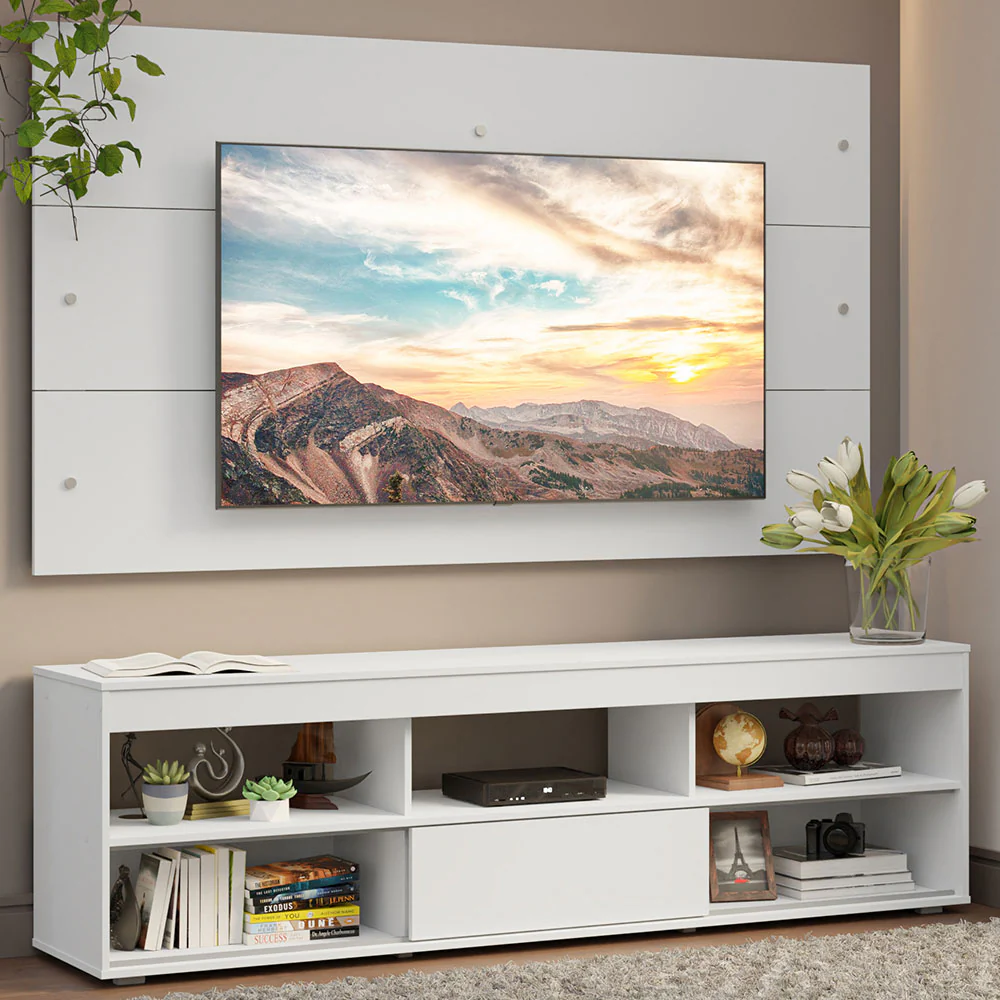 Rack para TV y Panel Hasta 65 Blanco Orlando
