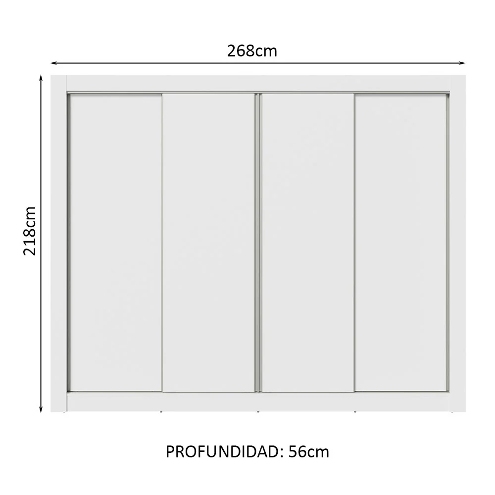Ropero Placard Madesa Montana 4 Puertas Blanco - Image 2
