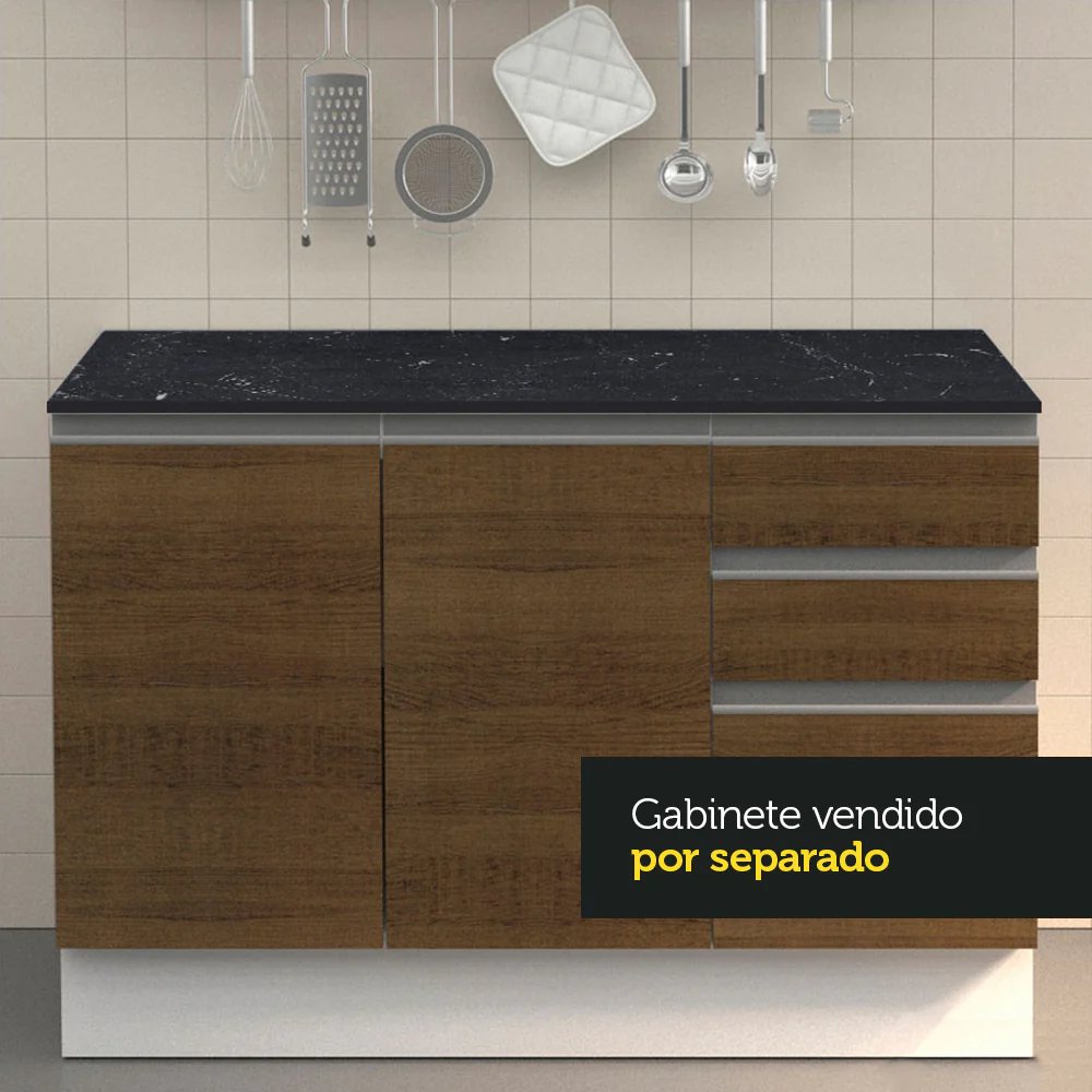 Mesada 100% MDF para Bajo Mesada 120 cm Nero Marquina Negro - Image 4
