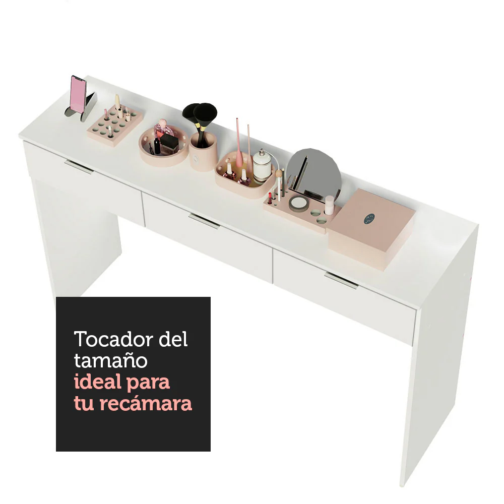 Tocador Carly con 3 Cajones Blanco - Image 8