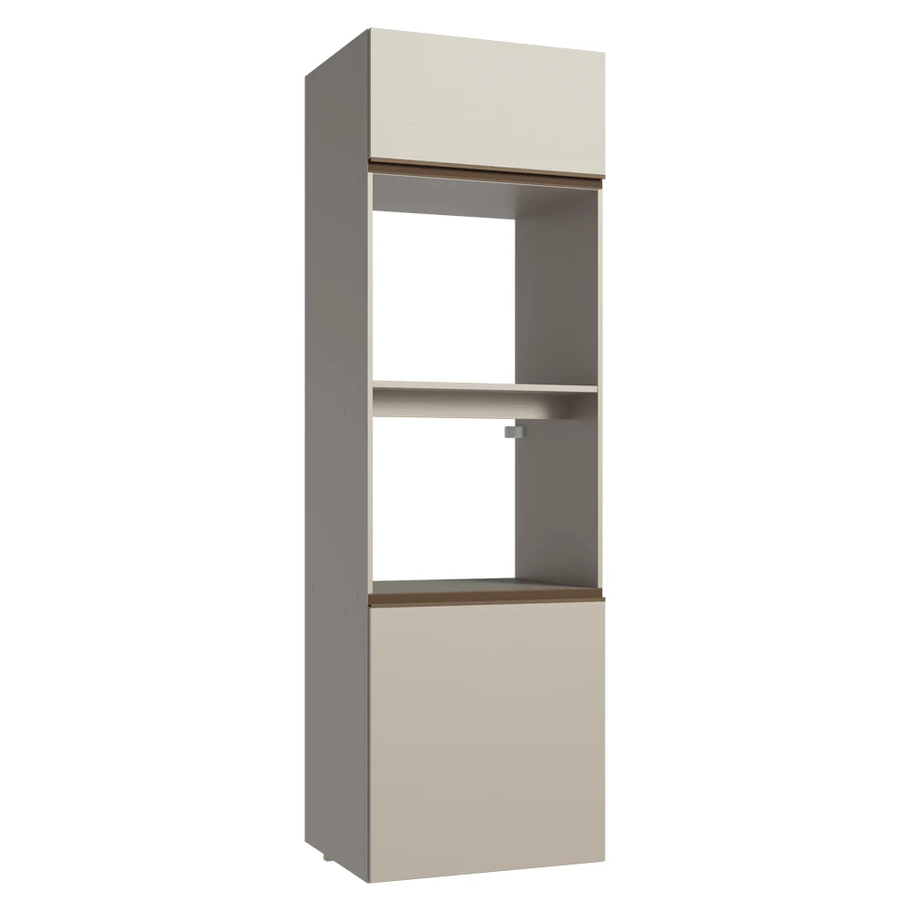 Torre de Cocina para Horno 60 cm 2 Puertas 2 Nichos Sin Patas Nice Crema