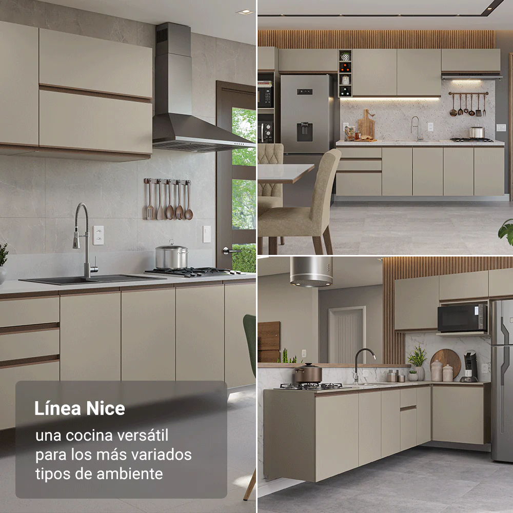 Torre de Cocina para Horno 60 cm 2 Puertas 2 Nichos Sin Patas Nice Crema - Image 5