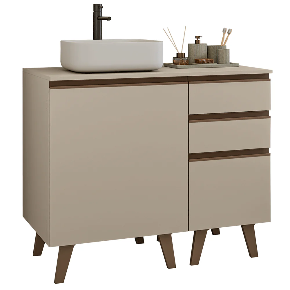 Vanitory 100cm 1 Puerta 3 Gavetas Crema Nice 04 - Image 3
