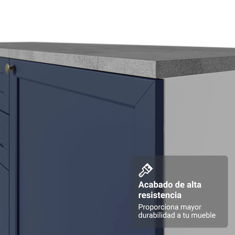 Vanitory 110cm 3 cajones 3 puertas Blanco/Azul Vik 01 - Image 6