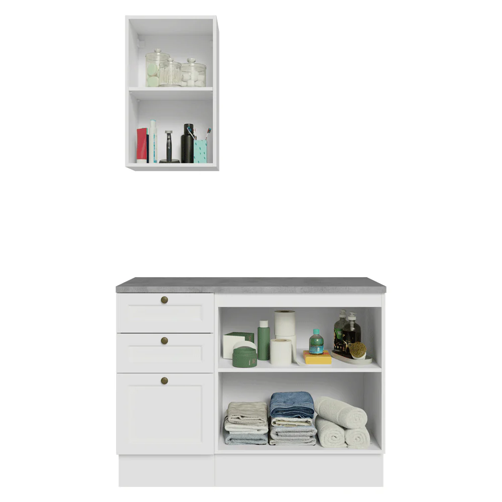 Vanitory 110cm 3 Cajones 3 Puertas Blanco Vik 01 - Image 8