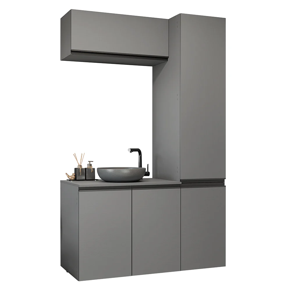 Vanitory, 120 cm, 5 puertas, Gris Nice 02 - Image 3