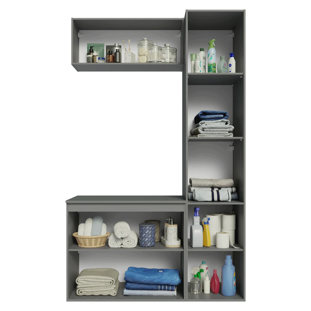 Vanitory, 120 cm, 5 puertas, Gris Nice 02 - Image 9