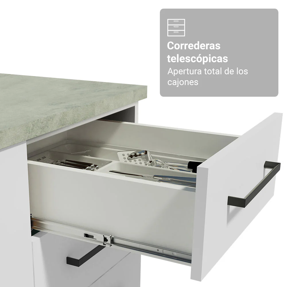 Vanitory 120cm 3 Puertas 3 Cajones Blanco Agata 01 - Image 6