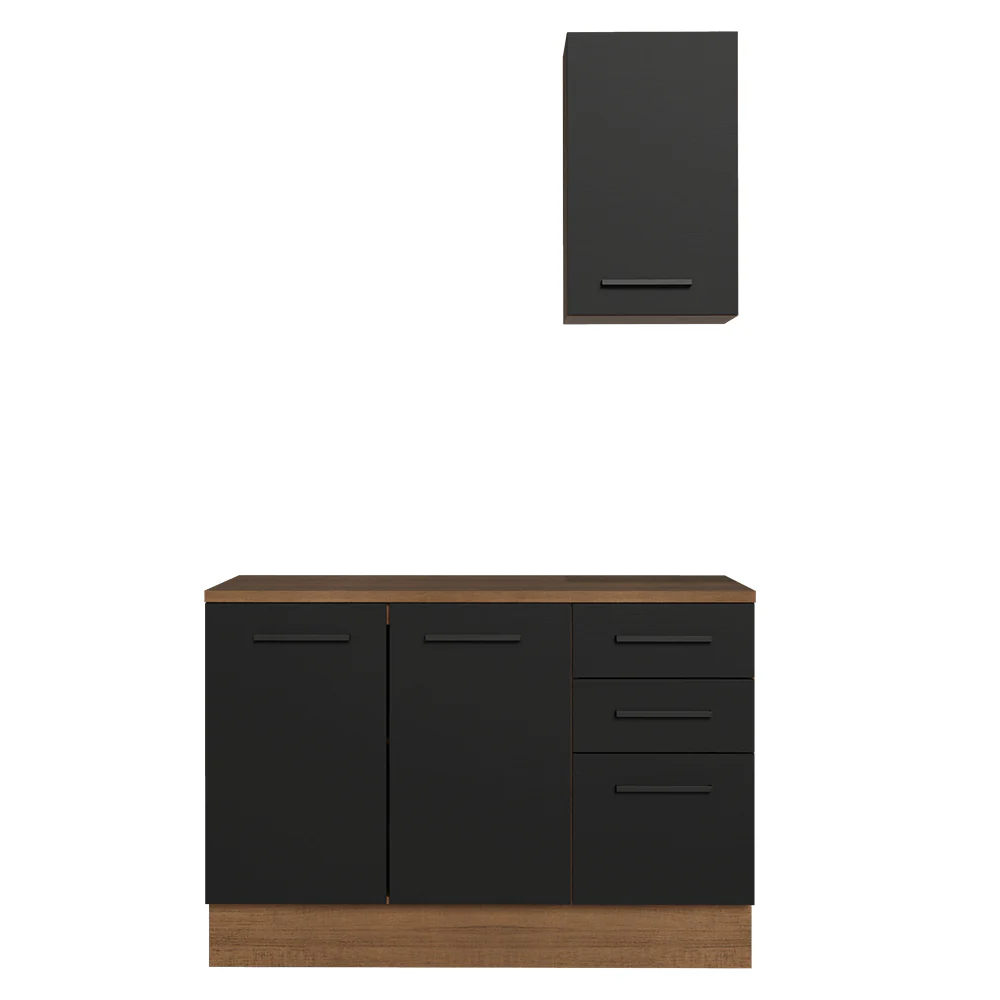 Vanitory 120cm 3 Puertas 3 Cajones Marrón/Negro Agata 01 - Image 9
