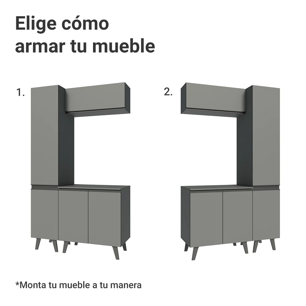 Vanitory, 120cm, 5 puertas, Gris Nice 03 - Image 4