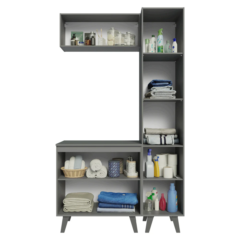 Vanitory, 120cm, 5 puertas, Gris Nice 03 - Image 9