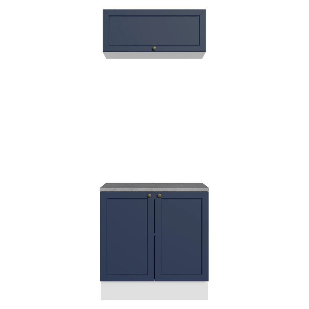 Vanitory 80cm 3 Puertas Blanco/Azul Vik 02 - Image 9