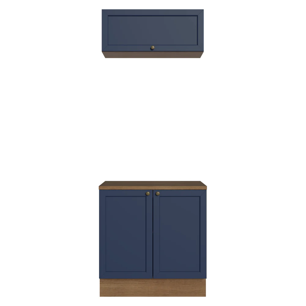 Vanitory 80cm 3 puertas Marrón/Azul Vik 02 - Image 9